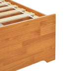 Letto a piattaforma contenitore Mid Century Modern in noce con cassetti, matrimoniale, 2 posti letto