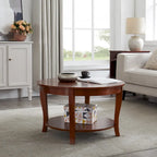 Tavolino rotondo beige/bianco con ripiano aperto, 1 persona, legno