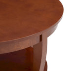 Tavolino rotondo beige/bianco con ripiano aperto, 1 persona, legno