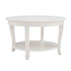 Tavolino rotondo beige/bianco con ripiano aperto, 1 persona, legno