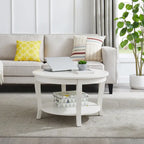 Tavolino rotondo beige/bianco con ripiano aperto, 1 persona, legno