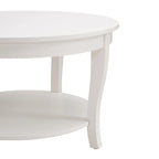 Tavolino rotondo beige/bianco con ripiano aperto, 1 persona, legno