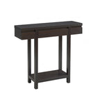 Tavolo Consolle in Legno Espresso con Cassetto e Ripiano Aperto, 1 Persona