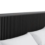 Struttura letto nera moderna con pannelli a coste per 2, Queen/King