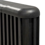 Struttura letto nera moderna con pannelli a coste per 2, Queen/King