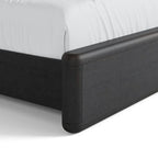 Struttura letto nera moderna con pannelli a coste per 2, Queen/King