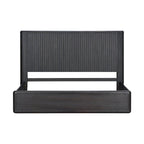Struttura letto nera moderna con pannelli a coste per 2, Queen/King