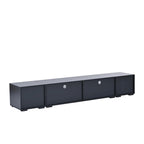 Mobile TV in Rattan Sintetico Nero con LED 16 Colori, Adatto per TV Fino a 90", Montaggio per 2 Persone