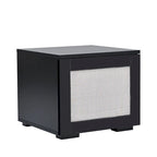 Mobile TV in Rattan Sintetico Nero con LED 16 Colori, Adatto per TV Fino a 90", Montaggio per 2 Persone