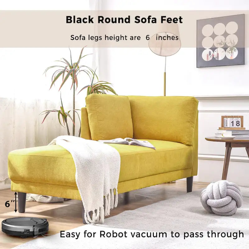 Chaise longue angolare in poliestere blu/grigio/giallo, 1–2 posti