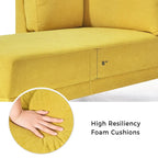 Chaise longue angolare in poliestere blu/grigio/giallo, 1–2 posti