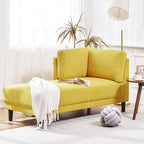 Chaise longue angolare in poliestere blu/grigio/giallo, 1–2 posti
