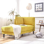 Chaise longue angolare in poliestere blu/grigio/giallo, 1–2 posti