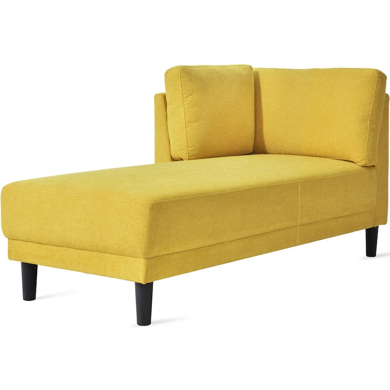 Chaise longue angolare in poliestere blu/grigio/giallo, 1–2 posti
