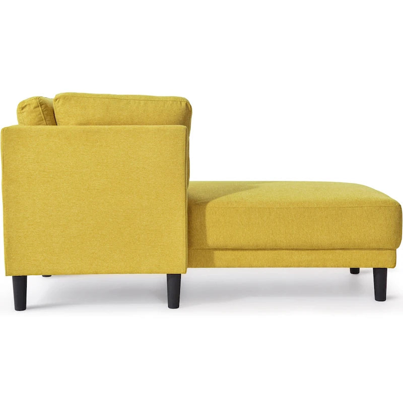 Chaise longue angolare in poliestere blu/grigio/giallo, 1–2 posti