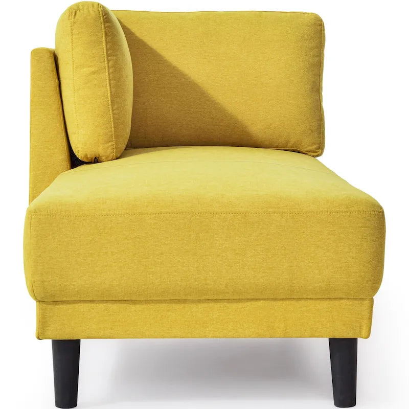 Chaise longue angolare in poliestere blu/grigio/giallo, 1–2 posti