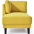 Chaise longue angolare in poliestere blu/grigio/giallo, 1–2 posti