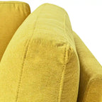 Chaise longue angolare in poliestere blu/grigio/giallo, 1–2 posti