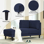 Chaise longue angolare in poliestere blu/grigio/giallo, 1–2 posti