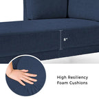 Chaise longue angolare in poliestere blu/grigio/giallo, 1–2 posti