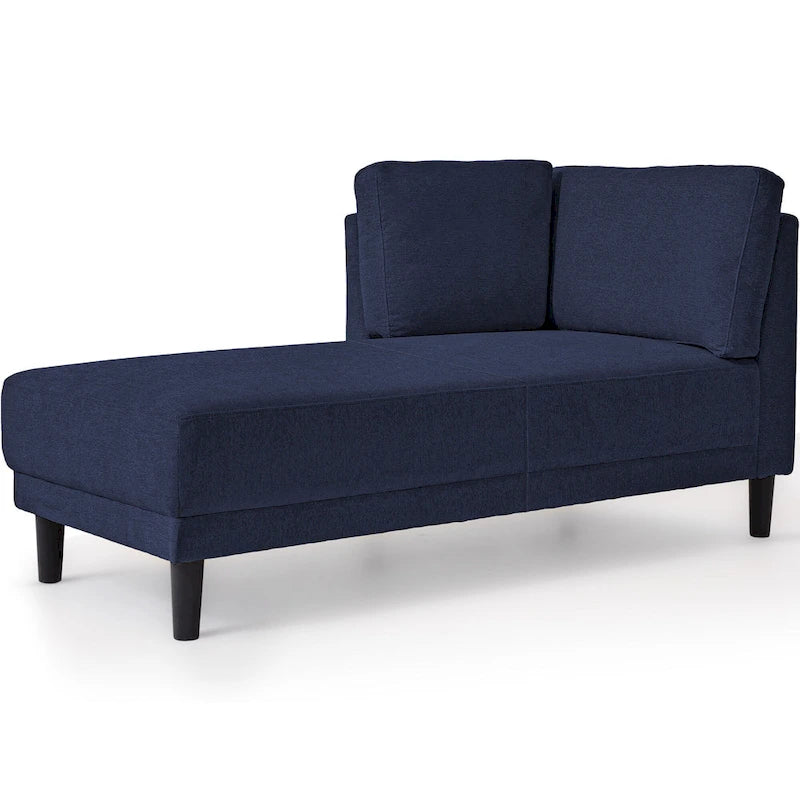 Chaise longue angolare in poliestere blu/grigio/giallo, 1–2 posti