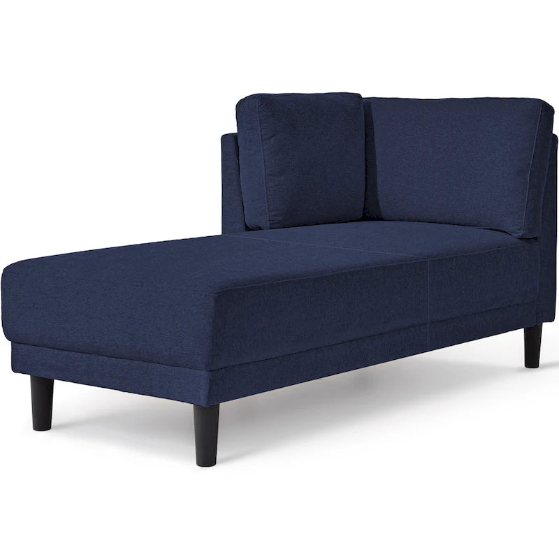 Chaise longue angolare in poliestere blu/grigio/giallo, 1–2 posti