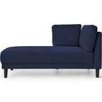 Chaise longue angolare in poliestere blu/grigio/giallo, 1–2 posti