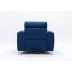Poltrona in velluto blu, stile contemporaneo, 1 posto