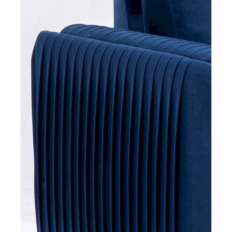 Poltrona in velluto blu, stile contemporaneo, 1 posto