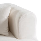 Divano angolare curvo a 4 posti in ciniglia beige/grigio