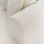 Divano angolare curvo a 4 posti in ciniglia beige/grigio