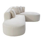 Divano angolare curvo a 4 posti in ciniglia beige/grigio