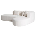 Divano angolare curvo a 4 posti in ciniglia beige/grigio