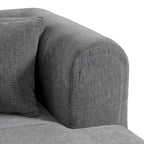 Divano angolare curvo a 4 posti in ciniglia beige/grigio