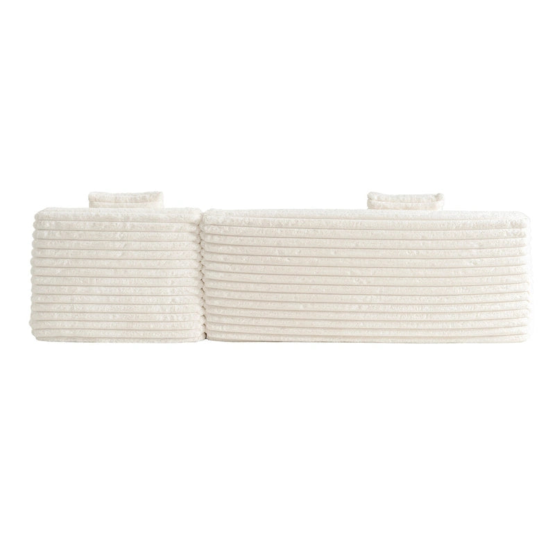 Divano Sezionale a L in Ecopelliccia Beige / Caffè Chiaro / Grigio Scuro / Nero, 3 Posti