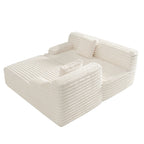 Divano Sezionale a L in Ecopelliccia Beige / Caffè Chiaro / Grigio Scuro / Nero, 3 Posti