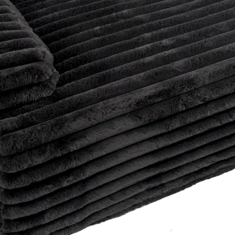 Divano Sezionale a L in Ecopelliccia Beige / Caffè Chiaro / Grigio Scuro / Nero, 3 Posti