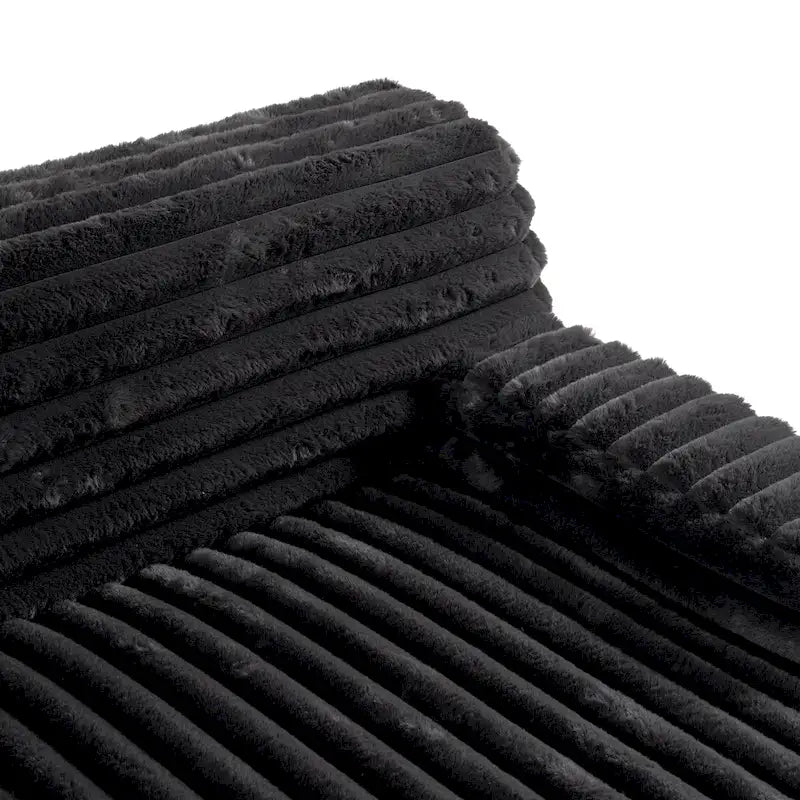 Divano Sezionale a L in Ecopelliccia Beige / Caffè Chiaro / Grigio Scuro / Nero, 3 Posti