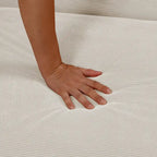 Pouf convertibile 4 in 1 in velluto a coste bianco, singolo