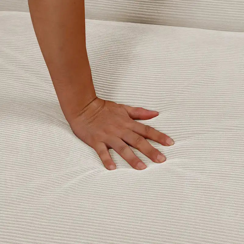 Pouf convertibile 4 in 1 in velluto a coste bianco, singolo