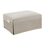 Pouf convertibile 4 in 1 in velluto a coste bianco, singolo