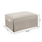 Pouf convertibile 4 in 1 in velluto a coste bianco, singolo