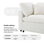 Divano componibile a U a 6 posti in ciniglia beige