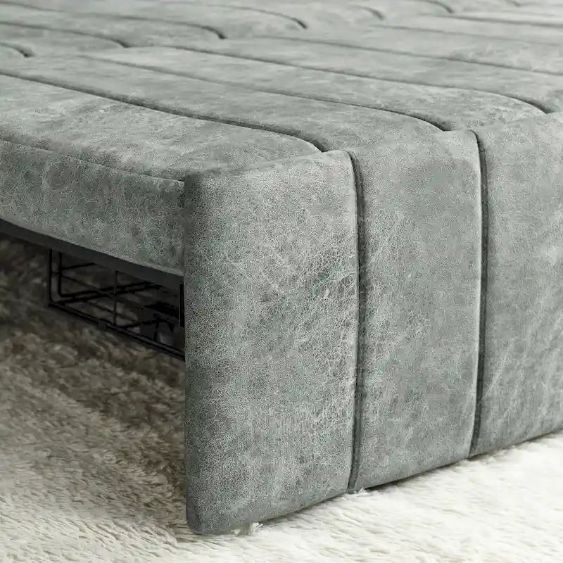 Divano Letto Estraibile 3-in-1 in Velluto Nero/Beige/Arancione/Grigio con Cassetti, 3 Posti