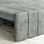 Divano Letto Estraibile 3-in-1 in Velluto Nero/Beige/Arancione/Grigio con Cassetti, 3 Posti