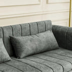 Divano Letto Estraibile 3-in-1 in Velluto Nero/Beige/Arancione/Grigio con Cassetti, 3 Posti
