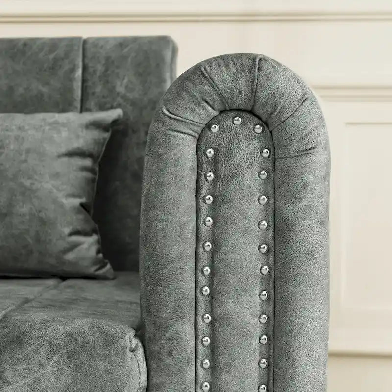 Divano Letto Estraibile 3-in-1 in Velluto Nero/Beige/Arancione/Grigio con Cassetti, 3 Posti
