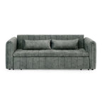 Divano Letto Estraibile 3-in-1 in Velluto Nero/Beige/Arancione/Grigio con Cassetti, 3 Posti