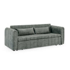 Divano Letto Estraibile 3-in-1 in Velluto Nero/Beige/Arancione/Grigio con Cassetti, 3 Posti