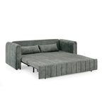 Divano Letto Estraibile 3-in-1 in Velluto Nero/Beige/Arancione/Grigio con Cassetti, 3 Posti
